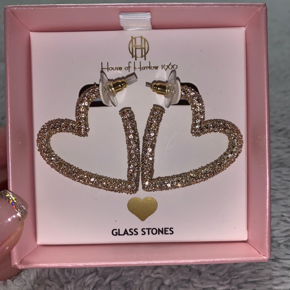 Gold heart earrings